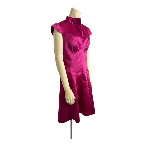 Kay Unger New York Fuscia Pink Satin Cocktail Bridesmaid Dress 6 Formal 10d2674 - Picture 2 of 12